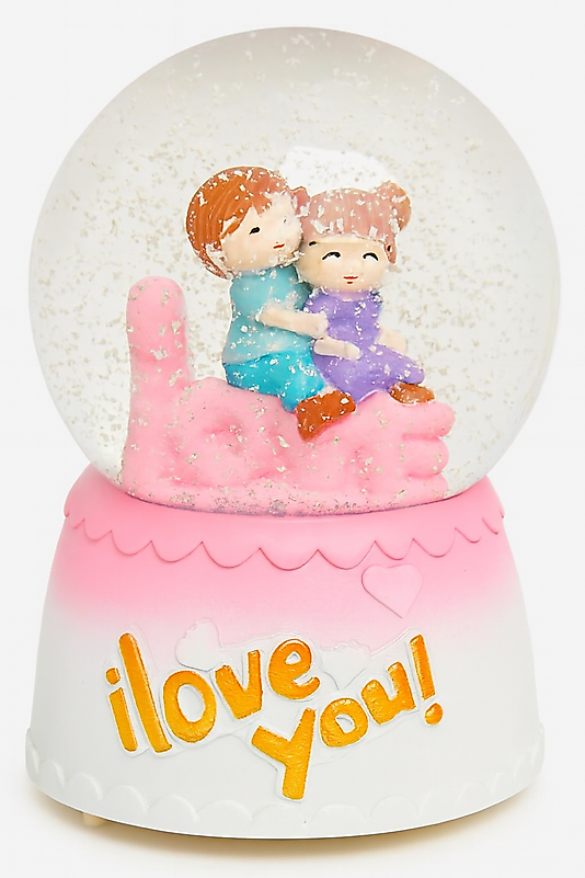 I Love You Temalı Romantik Kar Küresi
