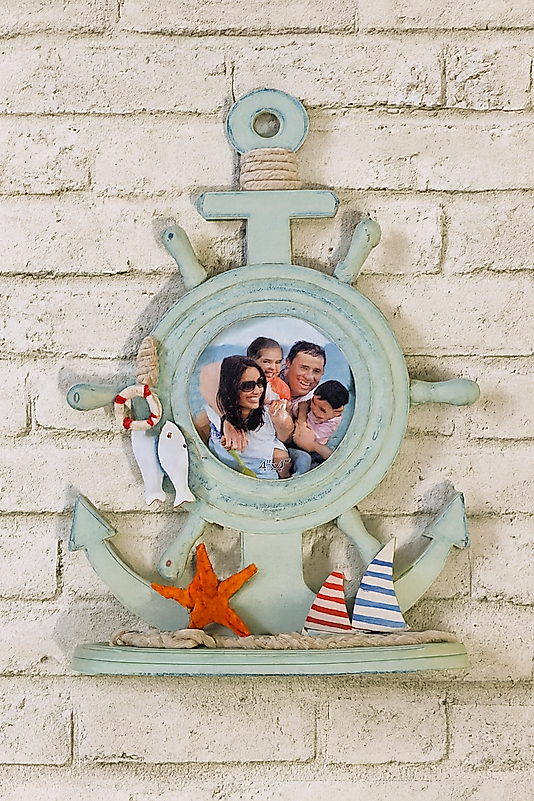 Deniz Temalı Çapa Figürlü Dekoratif Fotoğraf Çerçevesi
