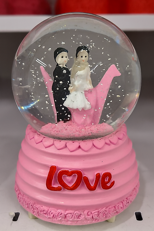 Romantik Gelin Damat Kar Küresi(Pembe)