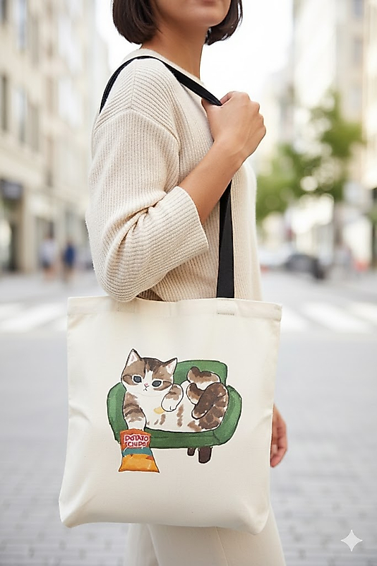 Kedi Tasarımlı Tasarım Çanta