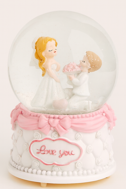Evlilik Teklifi Temalı Romantik Kar Küresi