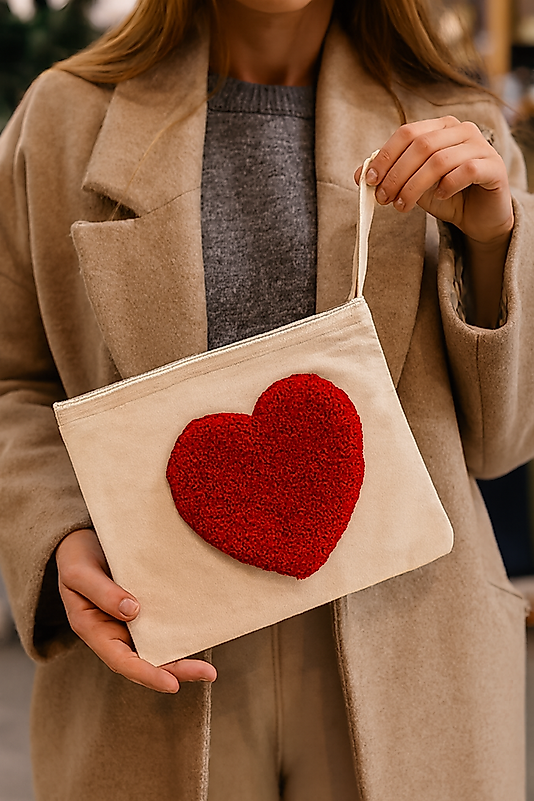 Kalp Desenli Cüzdan