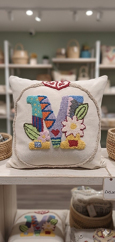 Sevgililer günü M Harfi yastık