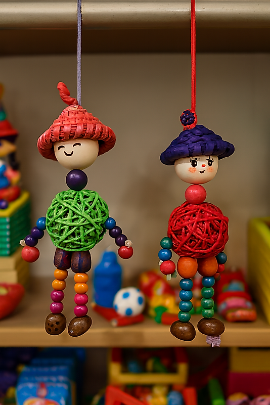 Renkli İp Kukla Bebekler